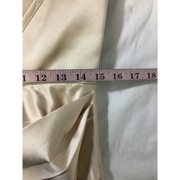 FORMAL PARTY 4 S champagne Cream Satin Lace Up Corset Formal Maxi Dress NEW B148 - Picture 6 of 9